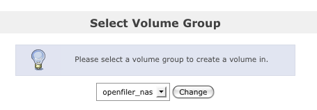 Openfiler Select Volume Group