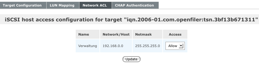 Openfiler Network ACL
